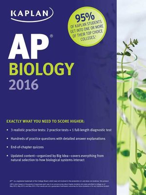 cover image of Kaplan AP Biology 2016
